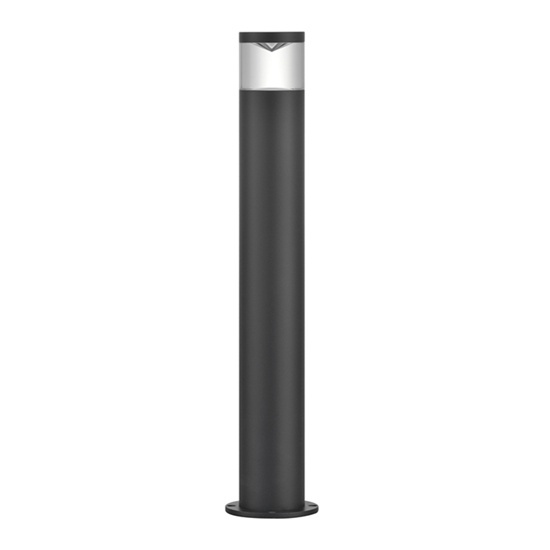 Perspex Lens Aluminium Black Bollard Light