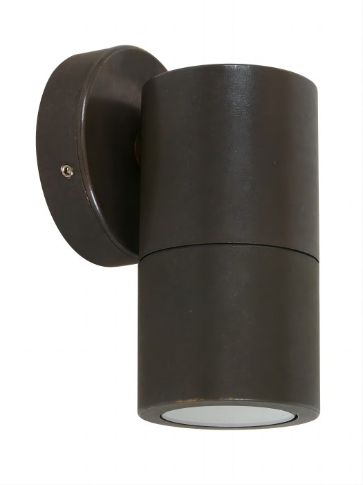 Deep Aged Brass Fixed Down Wall Pillar Lights