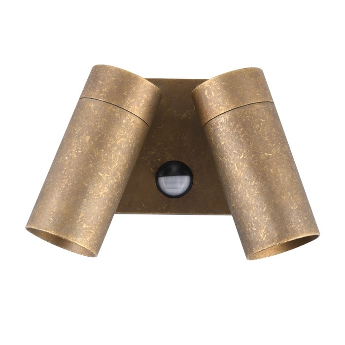 Antique Brass Reno Double Adjustable Spot Lights with sensor