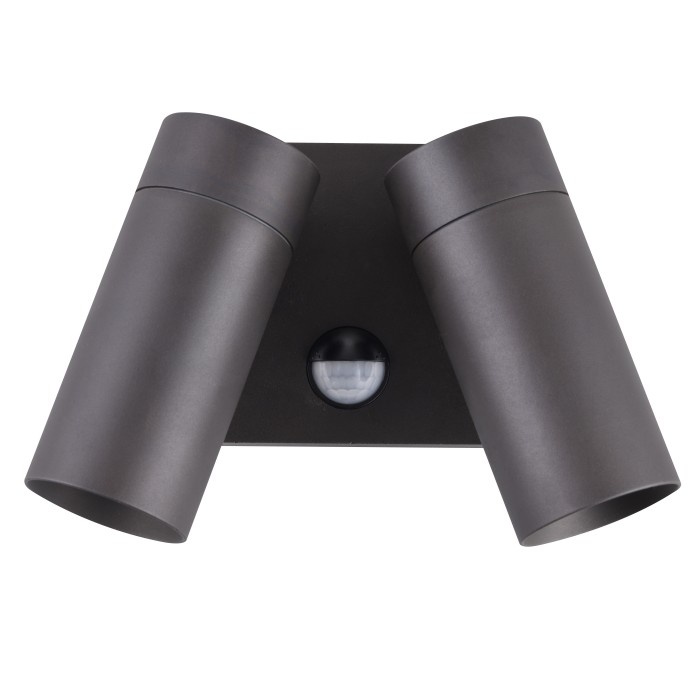 Deep Aged Brass Reno Double Adjustable Spot Lights with sensor