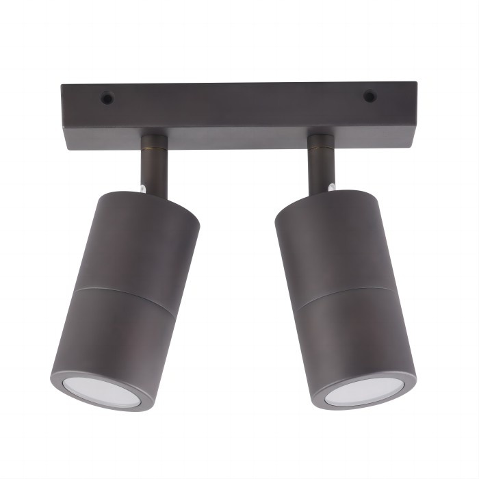 Deep Aged Brass 2 Light Outdoor Bar Lights - 60mm