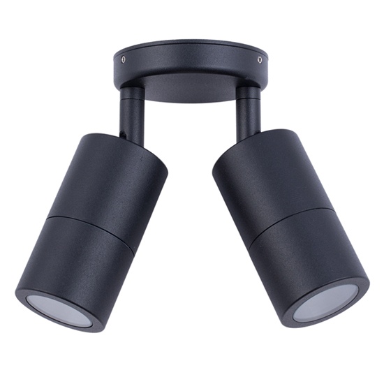 Aluminium Black Double Adjustable Wall Pillar Lights