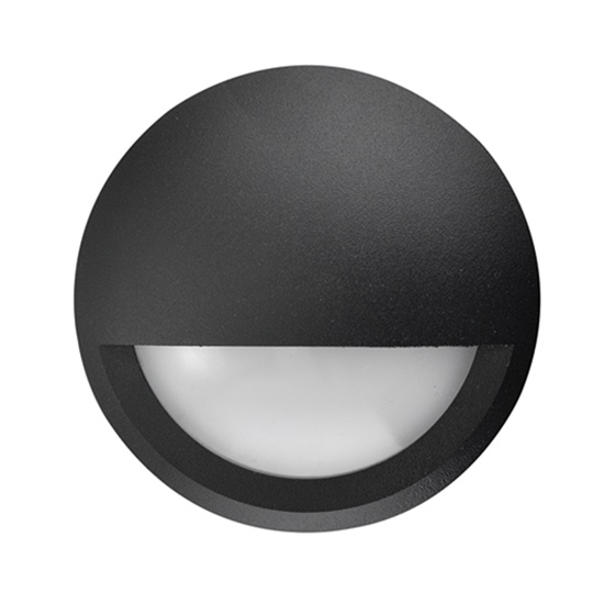 Aluminium Black Step Lights with Eyelid