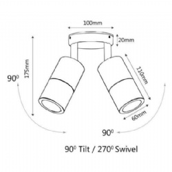 Solid Copper Double Adjustable Spot Lights