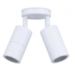 Aluminium White Double Adjustable Wall Pillar Lights