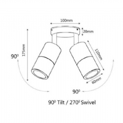 Polished Brass Double Adjustable Spot Lights