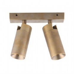 Aged Brass 2 Light Outdoor Bar Lights - 55mm