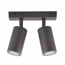 Deep Aged Brass 2 Light Outdoor Bar Lights - 60mm