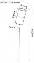 Solid Brass Garden Spike Light