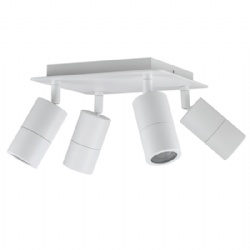 Aluminium White Square 4 Light Ceiling Lights