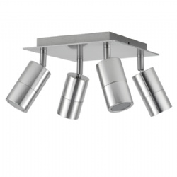 Titanium Aluminium Square 4 Light Ceiling Lights